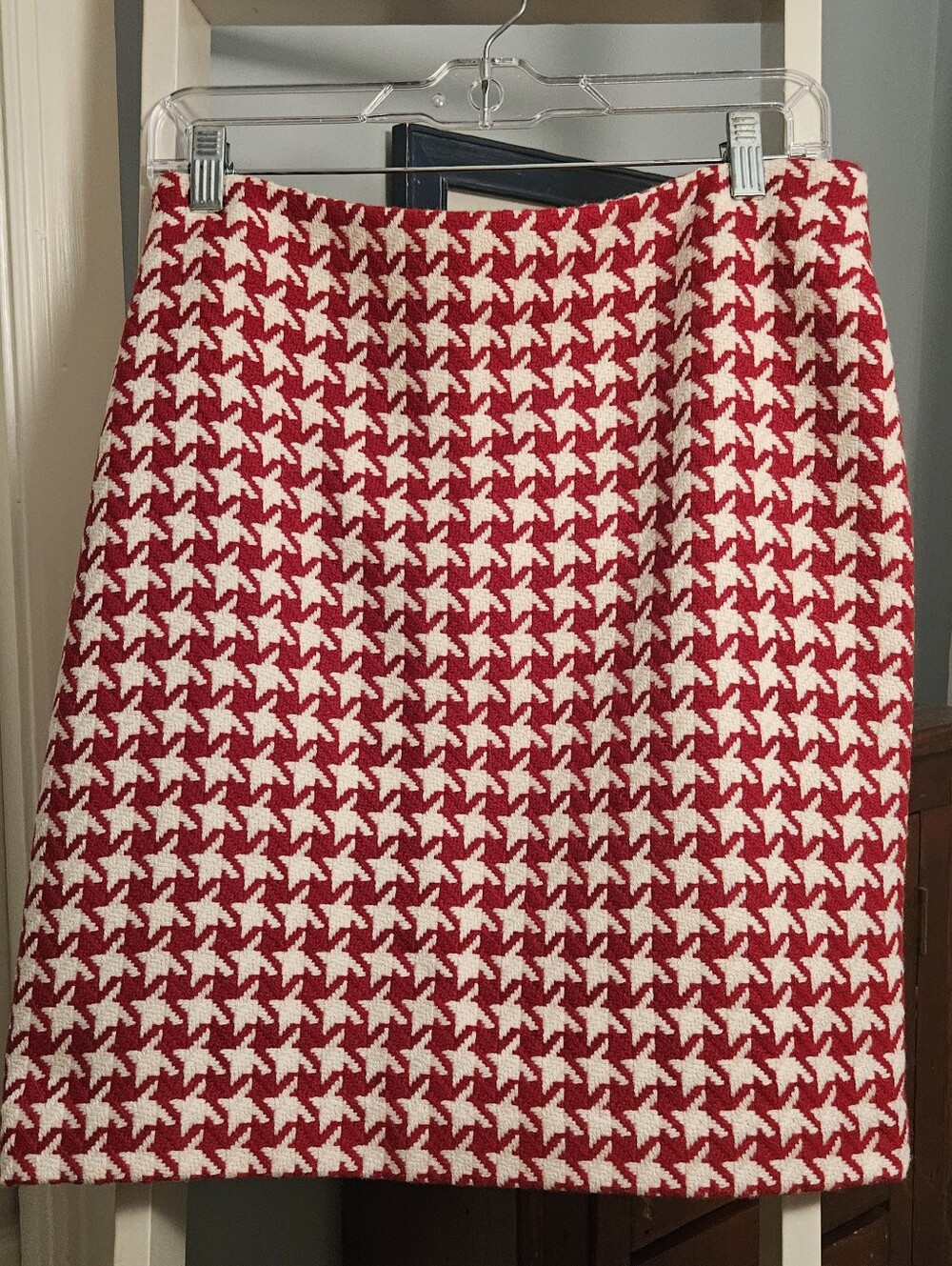 Talbots Red and White Houndstooth Mini Skirt- A STUNNING SKIRT!